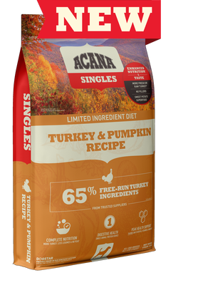 ACANA Singles Limited Ingredient Diet Turkey &amp; Pumpkin Recipe Grain-Free Dry Dog Food 11.3kg