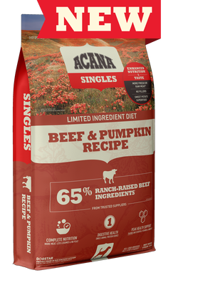 ACANA Singles Limited Ingredient Diet Beef &amp; Pumpkin Recipe Grain-Free Dry Dog Food 11.3kg