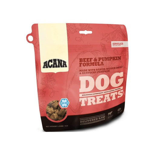 ACANA SINGLES GRAIN-FREE LIMITED INGREDIENT BEEF &amp; PUMPKIN DOG TREATS 90g