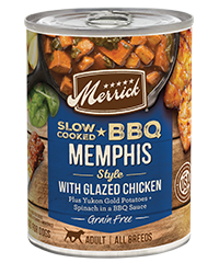 Merrick Grain Free Slow-Cooked BBQ Memphis Style with Glazed Chicken Case of 12 Wet Dog Food 360g