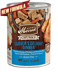 Merrick Chunky Grain Free Carver's Delight Dinner Case of 12 Wet Dog Food 360g