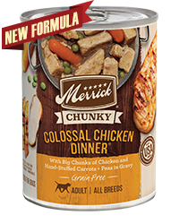 Merrick Chunky Grain Free Colossal Chicken Dinner Case of 12 Wet Dog Food 360g