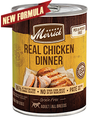 Merrick Grain Free Real Chicken Dinner Case of 12 Wet Dog Food 360g