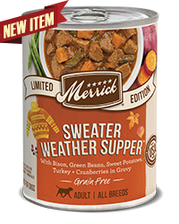 Merrick Grain Free Seasonals Sweater Weather Supper Case of 12 Wet Dog Food 360g