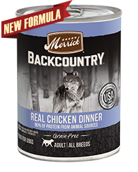 Merrick Backcountry Grain Free 96% Real Chicken Dinner Case of 12 Wet Dog Food 360g