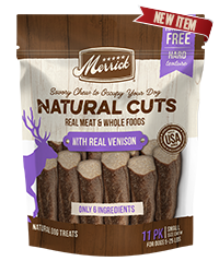 MERRICK NATURAL CUTS Rawhide Free Small Chew with Real Venison 11Count Dog Treats 283g