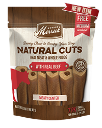 MERRICK NATURAL CUTS Rawhide Free Small Filled Chew with Real Beef Dog Treat 283g