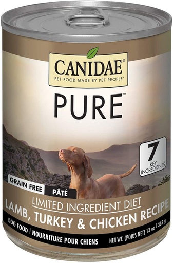 CANIDAE Grain-Free PURE Limited Ingredient Lamb, Turkey &amp; Chicken Formula Canned Dog Food 368g