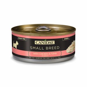 CANIDAE Grain-Free PURE Petite Chicken &amp; Tuna in Gravy Limited Ingredient Small Breed Case of 24 Canned Dog Food 156g