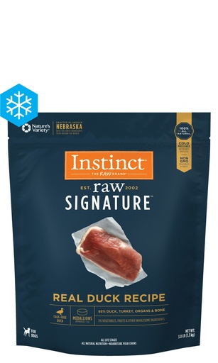 Instinct Frozen Raw Medallions Grain-Free Real Duck Recipe Dog Food 1.4kg