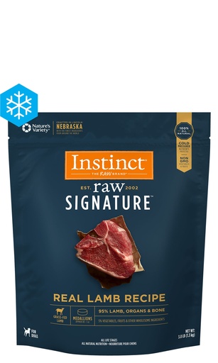 Instinct Raw Signature Medallions Grain-Free Grass-Fed Lamb Recipe Dog Food 1.4kg