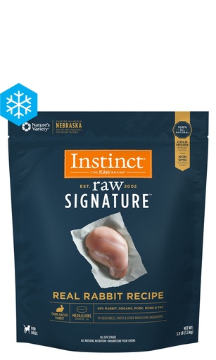 Instinct Frozen Raw Medallions Grain-Free Real Rabbit Recipe Dog Food 1.4kg