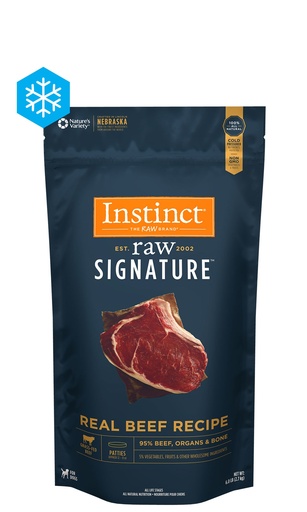 Instinct by Nature's Variety Raw Signature Real Beef Recipe Frozen Patties Dog Food 2.7kg