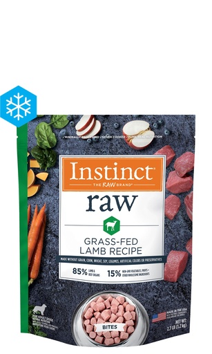 Instinct Frozen Raw Bites Grain-Free Grass-Fed Lamb Recipe Dog Food 2.4kg