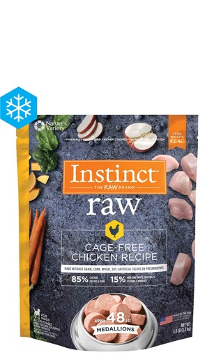 Instinct Frozen Raw Medallions Grain-Free Cage-Free Chicken Recipe Dog Food 1.4kg