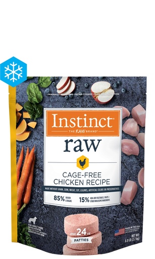 Instinct Frozen Raw Patties Grain-Free Cage-Free Chicken Recipe Dog Food 2.7kg