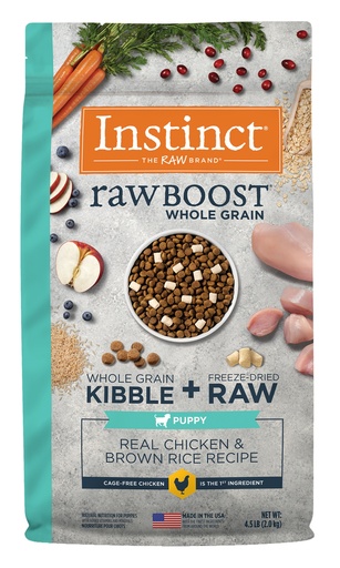 Instinct Raw Boost Puppy Whole Grain Real Chicken &amp; Brown Rice Recipe Dry Food with Freeze-Dried Raw Pieces 9kg