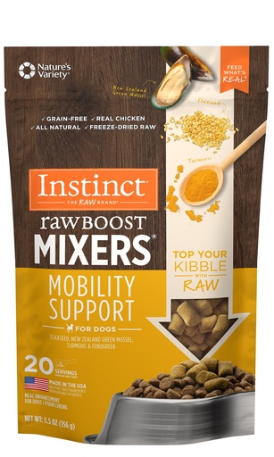Instinct Freeze-Dried Raw Boost Mixers Grain-Free Mobility Support Recipe Dog Food Topper 156g