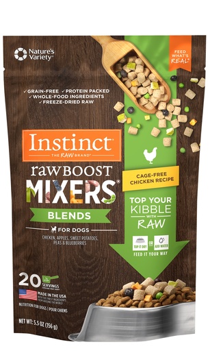 Instinct Freeze-Dried Raw Boost Mixers Blends Grain-Free Cage-Free Chicken Recipe Case of 12 Dog Food Topper 21g