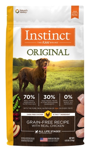 Instinct Original Grain-Free Recipe with Real Chicken Freeze-Dried Raw Coated Dry Dog Food 10.2kg