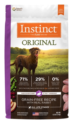 Instinct Original Grain-Free Recipe with Real Rabbit Freeze-Dried Raw Coated Dry Dog Food 1.8kg