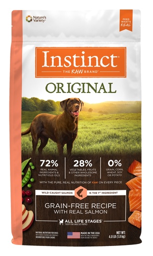 Instinct Original Grain-Free Recipe with Real Salmon Freeze-Dried Raw Coated Dry Dog Food 9kg