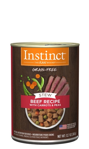 Instinct Grain-Free Stews Beef Recipe Case of 6 Wet Canned Dog Food 360g