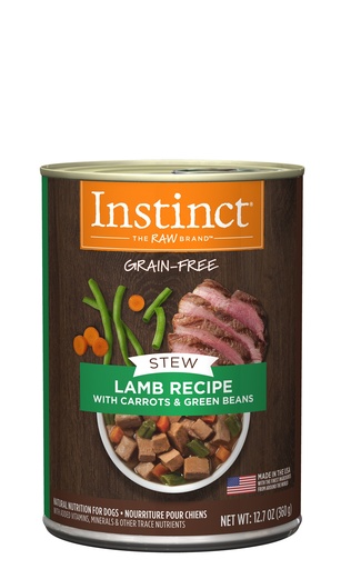 Instinct Grain-Free Stews Lamb Recipe Case of 6 Wet Canned Dog Food 360g