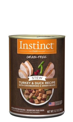 Instinct Grain-Free Stews Turkey &amp; Duck Recipe Case of 6 Wet Canned Dog 360g