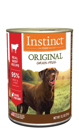 Instinct Original Grain-Free Real Beef Recipe Natural Case of 6 Wet Canned Dog Food 374g