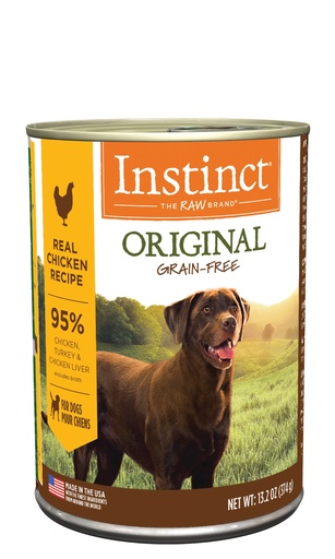 Instinct Original Grain-Free Real Chicken Recipe Natural Case of 6 Wet Canned Dog Food 374g