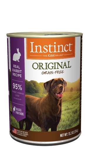 Instinct Original Grain-Free Real Rabbit Recipe Natural Case of 6 Wet Canned Dog Food 374g