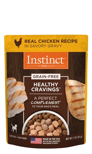 Instinct Healthy Cravings Grain-Free Cuts &amp; Gravy Real Chicken Recipe in Savory Gravy Case of 12 Wet Dog Food 85g