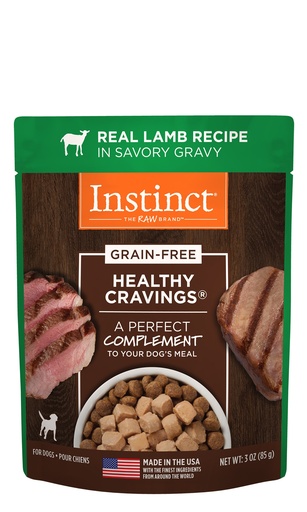 Instinct Healthy Cravings Grain-Free Cuts &amp; Gravy Real Lamb Recipe in Savory Gravy Case of 12 Wet Dog Food 85g
