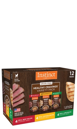 Instinct Healthy Cravings Grain-Free Cuts &amp; Gravy Recipe in Savory Gravy Variety Pack Wet Dog Food 1kg
