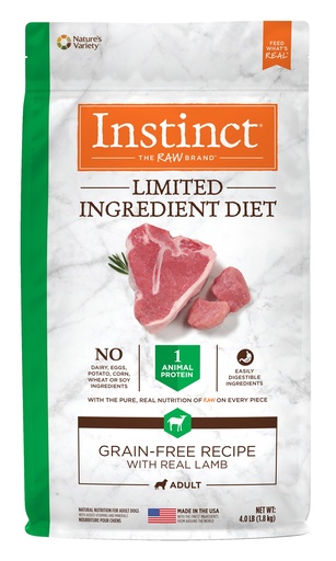 Instinct Limited Ingredient Diet Grain-Free Recipe with Real Lamb Freeze-Dried Raw Coated Dry Dog Food 9kg