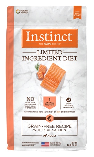 Instinct Limited Ingredient Diet Grain-Free Recipe with Real Salmon Freeze-Dried Raw Coated Dry Dog Food 9kg