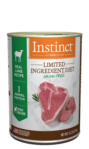 Instinct Grain-Free Limited Ingredient Diet Lamb Case of 6 Canned Dog Food by Nature's Variety 374g