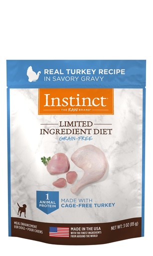 Instinct Limited Ingredient Diet Grain-Free Cuts &amp; Gravy Real Turkey Recipe in Savory Gravy Case of 24 Wet Cat Food 85g