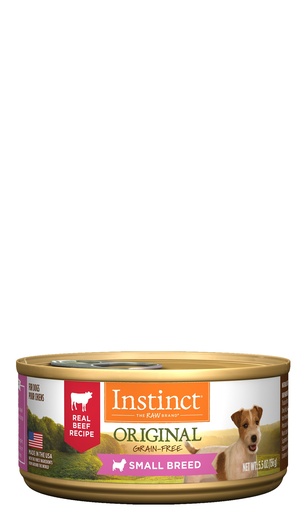 Instinct Original Small Breed Grain-Free Real Beef Recipe Case of 24 Wet Canned Dog Food 156g