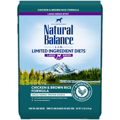 Natural Balance L.I.D. Limited Ingredient Diets Large Breed Bites Chicken &amp; Brown Rice Formula Dry Dog Food 11.8kg