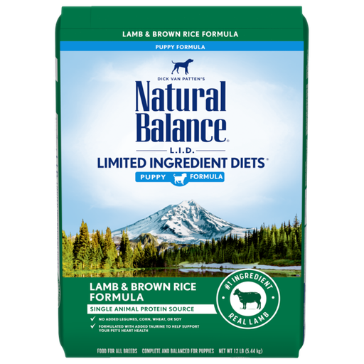 Natural Balance L.I.D. Limited Ingredient Diets Lamb &amp; Brown Rice Formula Dry Puppy Food 10.9kg