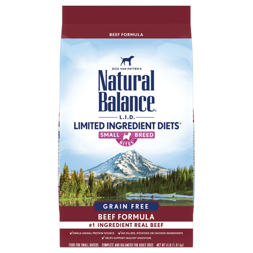 Natural Balance Limited Ingredient Diets Grain Free Small Breed Bites Beef Formula Dry Dog Food 5.4kg