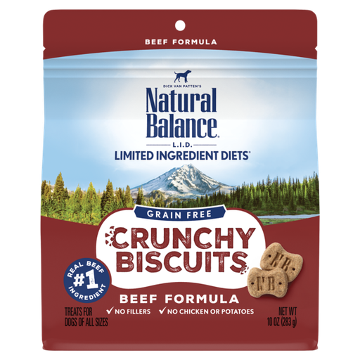 Natural Balance Limited Ingredient Diet Crunchy Biscuits Beef Case of 6 Dog Treat 283g