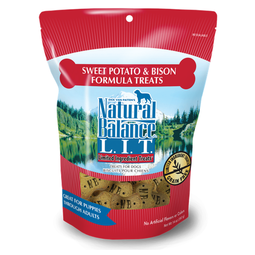 Natural Balance L.I.T. Limited Ingredient Treats Sweet Potato &amp; Bison Formula Dog Treats 397g