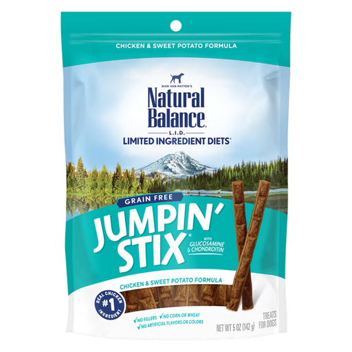 Natural Balance L.I.T. Limited Ingredient Treats Jumpin Stix Chicken &amp; Sweet Potato Dog Treats 142g