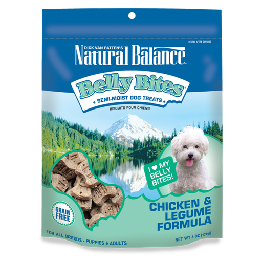 Natural Balance Belly Bites Grain Free Semi-Moist Chicken &amp; Legume Formula Dog Treats 170g