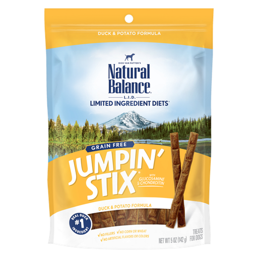 Natural Balance L.I.T. Limited Ingredient Treats Jumpin Stix Duck &amp; Potato Dog Treats 113g