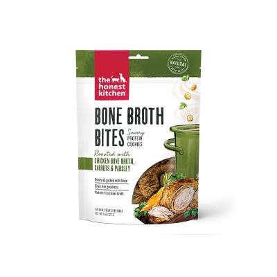 The Honest Kitchen Bone Broth Bites Roasted With Chicken Bone Broth, Carrots &amp; Parsley Dog Treats 227g