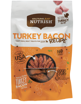 Rachael Ray Nutrish Turkey Bacon Hickory Smoked Recipe Grain-Free Dog Treats 340g